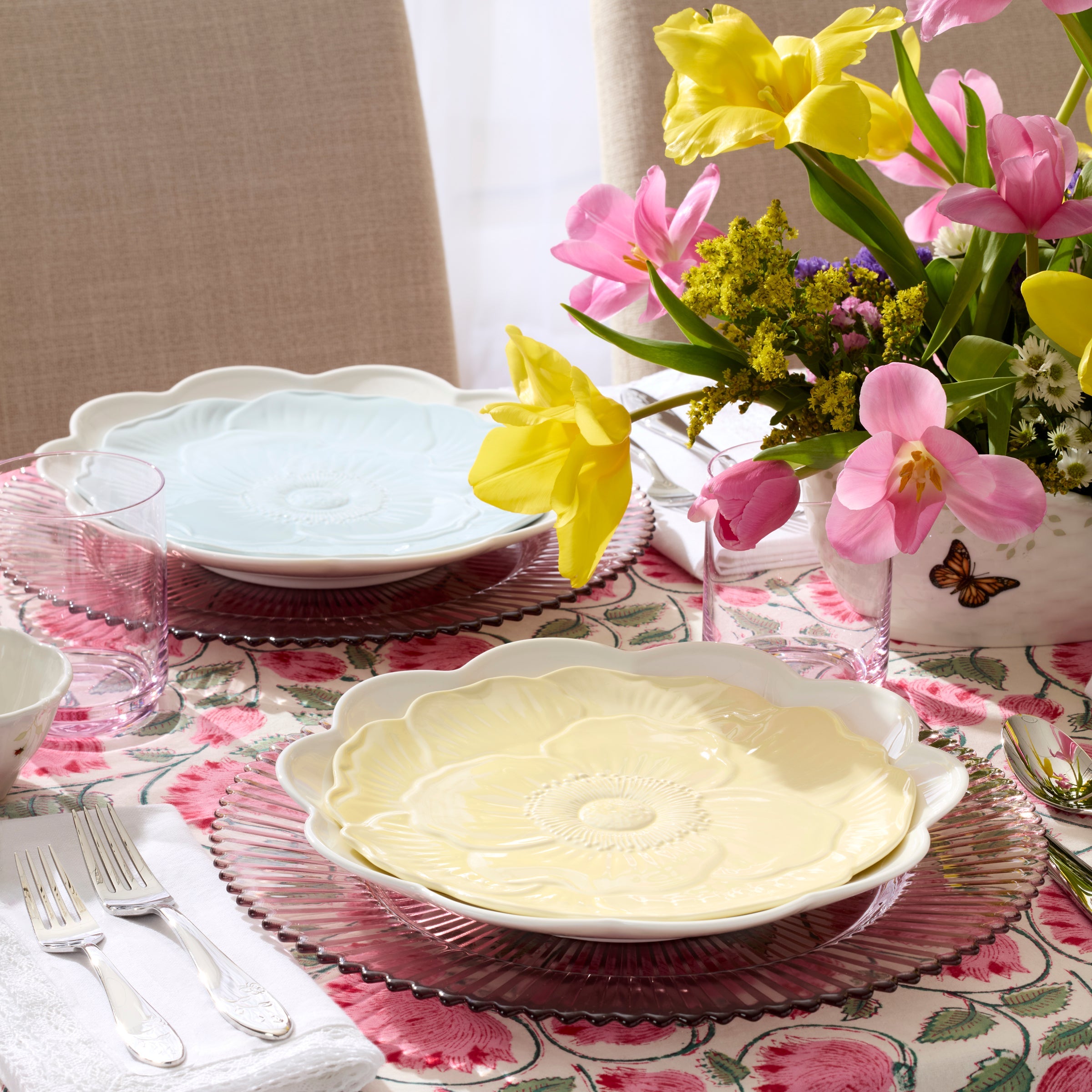 Lenox Everyday Flatware Butterfly Meadow Floral Yellow Accent Plates, Set of 4 - Image 6
