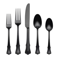 Lenox Everyday Flatware James Street Black Satin 20-Piece Flatware Set