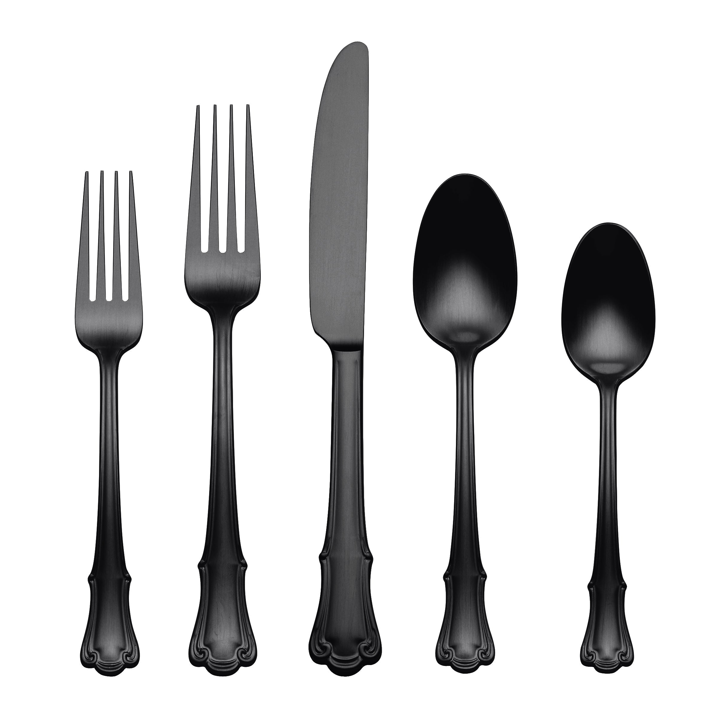 Lenox Everyday Flatware James Street Black Satin 20-Piece Flatware Set