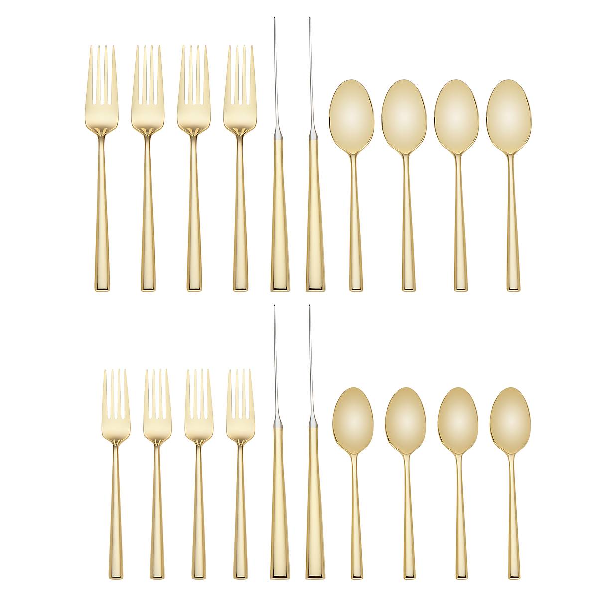 Lenox Everyday Flatware Malmo Gold 20-Piece Flatware Set