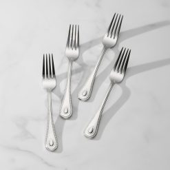 Lenox Everyday Flatware French Perle Dinner Forks, Set of 4