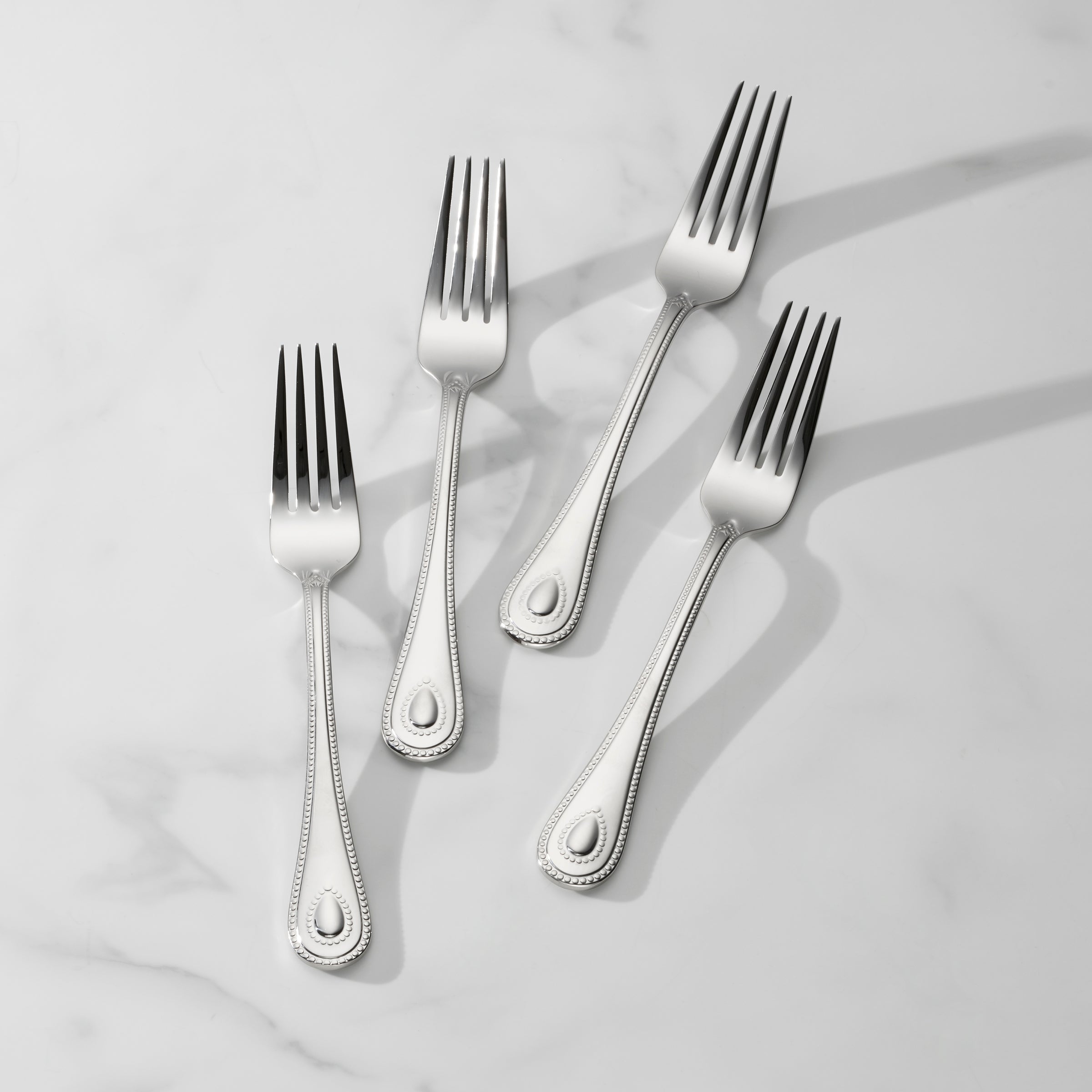 Lenox Everyday Flatware French Perle Dinner Forks, Set of 4