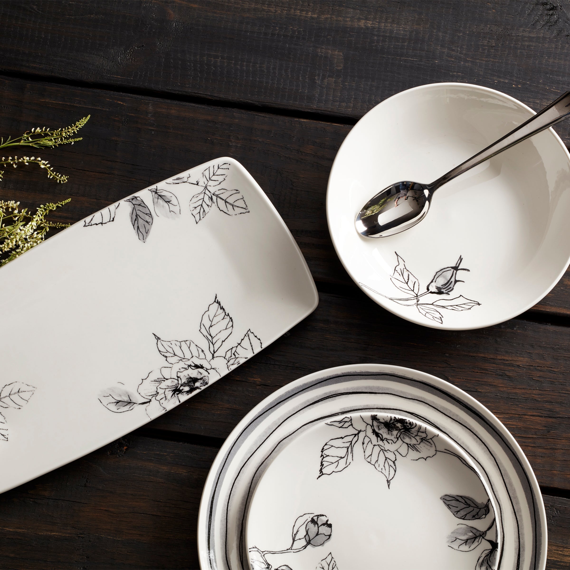 Lenox Everyday Flatware Sketchbook 12-Piece Dinnerware Set - Image 5