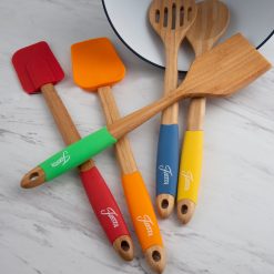 Alternative view of Lenox Everyday Flatware Fiesta Bamboo 5-Piece Silicone Utensil Set