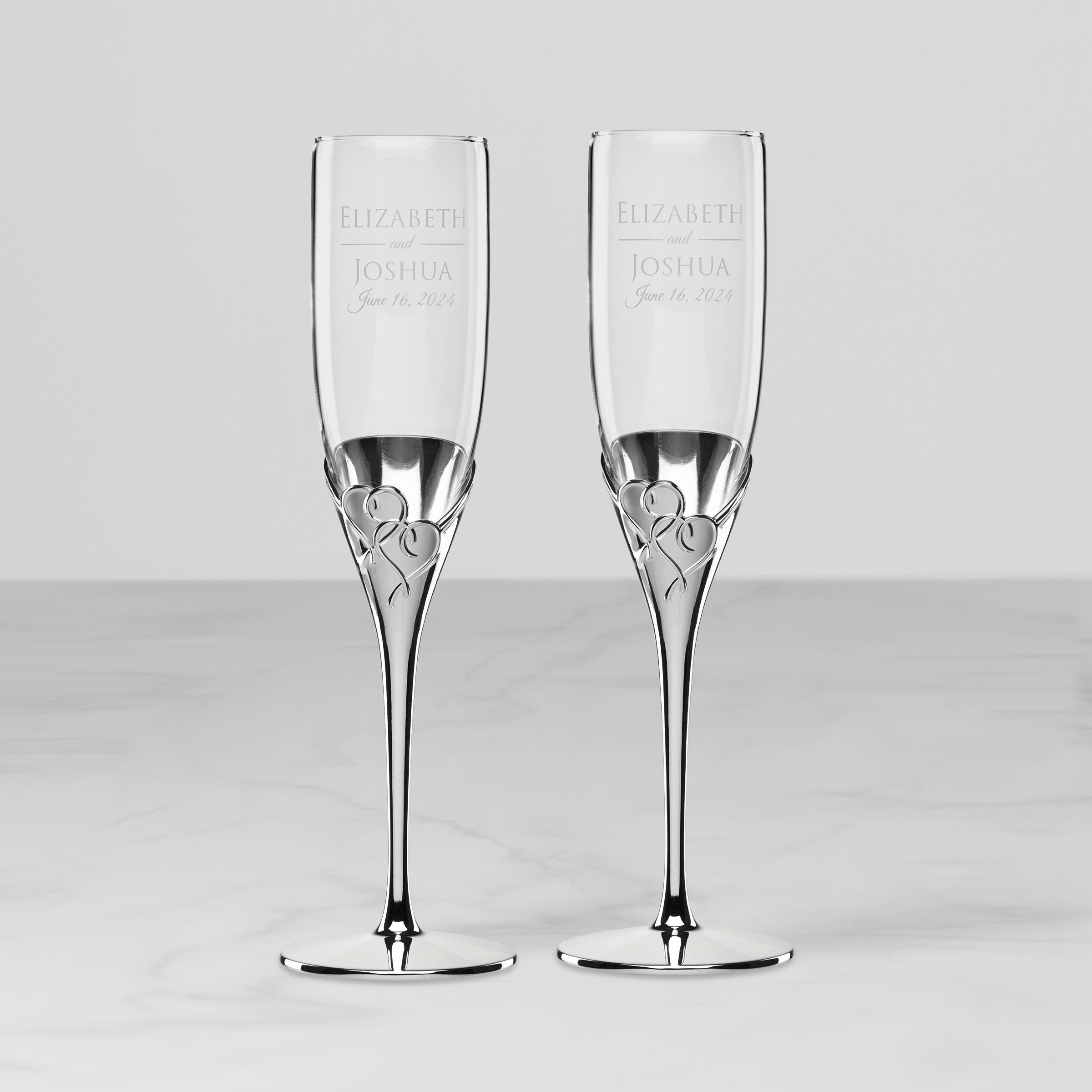 Lenox Everyday Flatware Personalized True Love 2-Piece Toasting Flute Set - Image 2