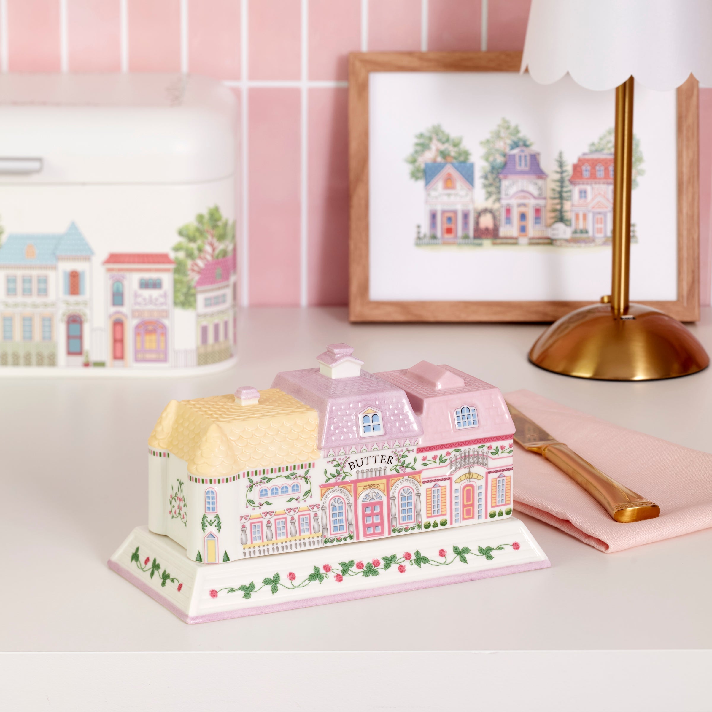 Lenox Everyday Flatware Lenox Spice Village Covered Butter Dish - Image 4