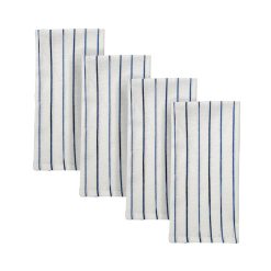 Lenox Everyday Flatware Blue Bay Stripe Dinner Napkins, Set of 4