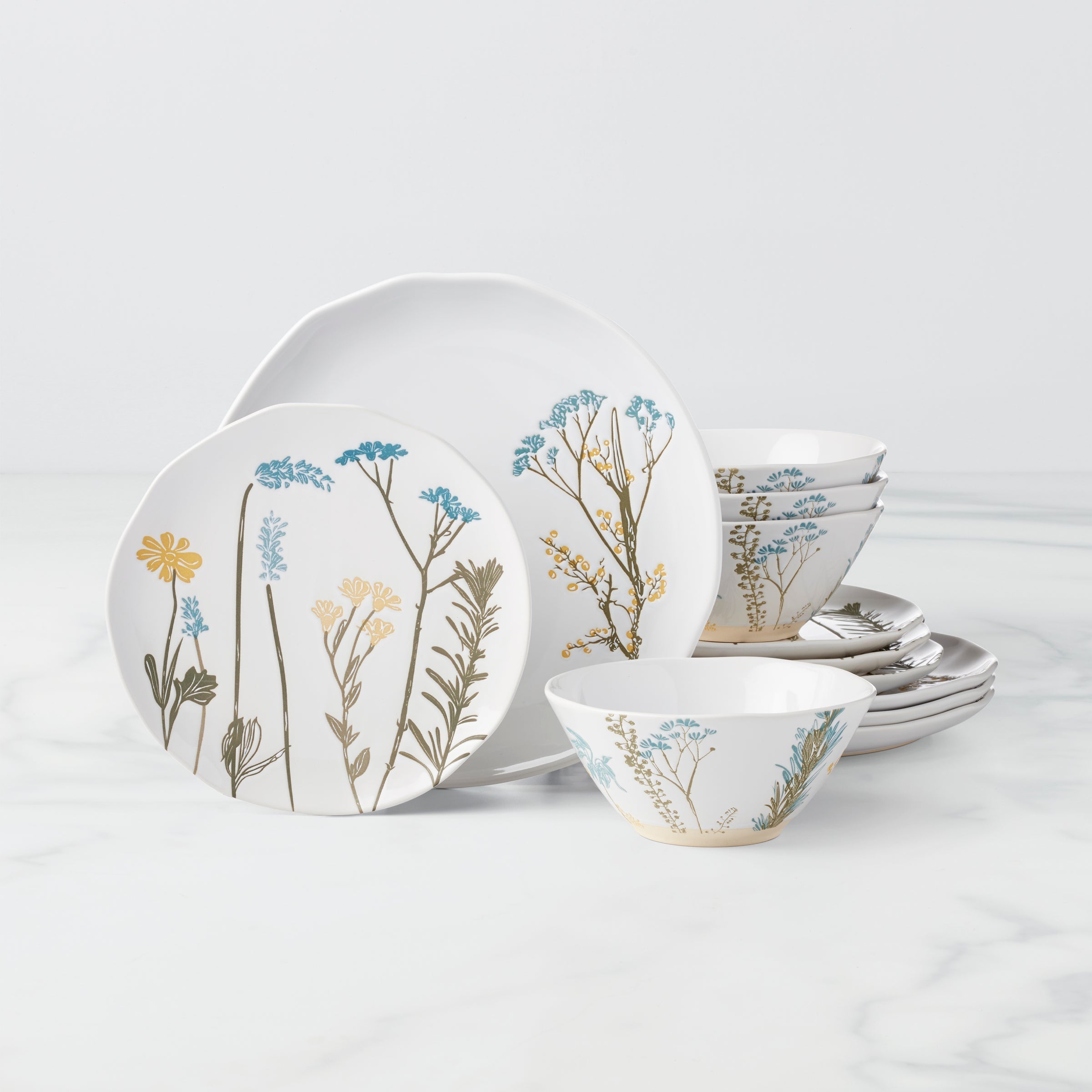 Lenox Everyday Flatware Wildflowers 12-Piece Dinnerware Set