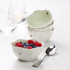 Alternative view of Lenox Everyday Flatware Butterfly Meadow Floral Green Dessert Bowls, Set of 4