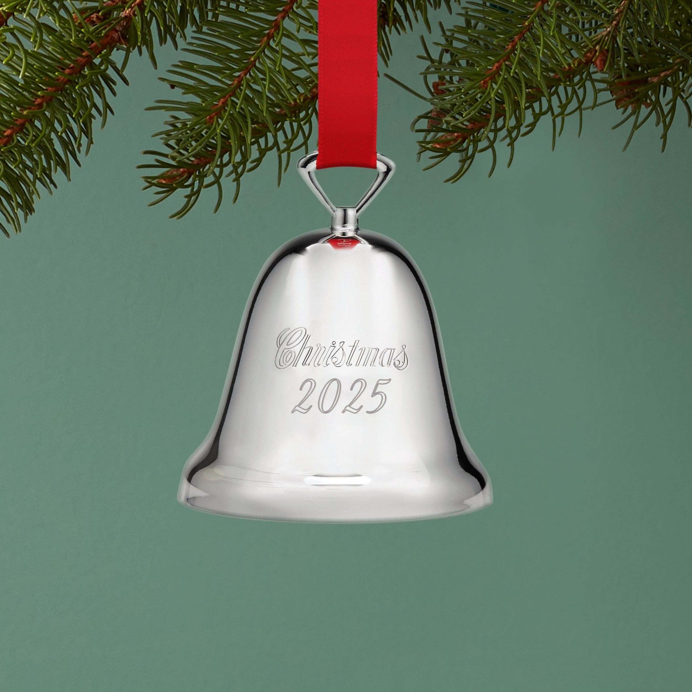 Lenox Everyday Flatware 2025 Annual Christmas Bell Silverplate Ornament - Image 3