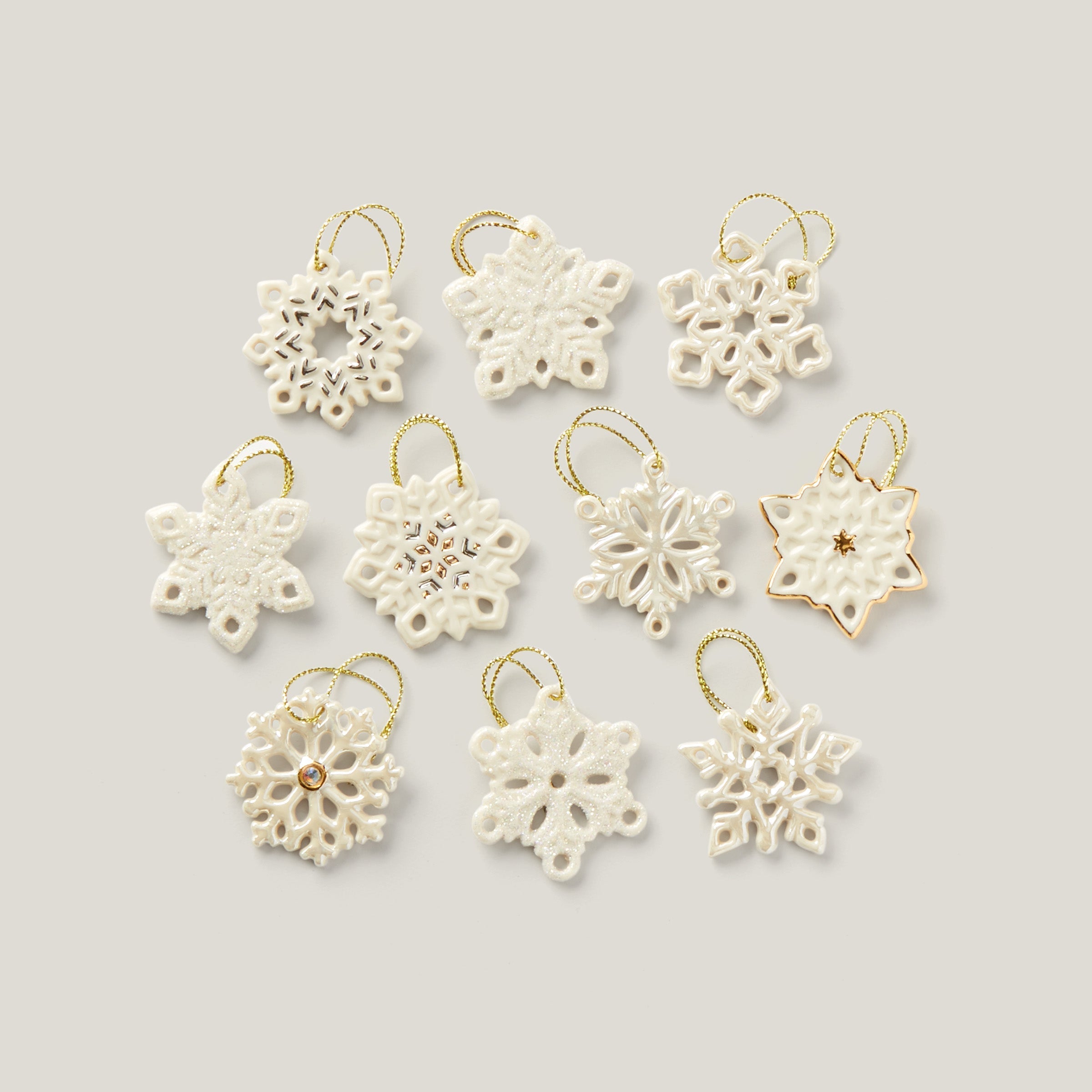 Lenox Everyday Flatware Snowflake 10-Piece Mini Ornament Set