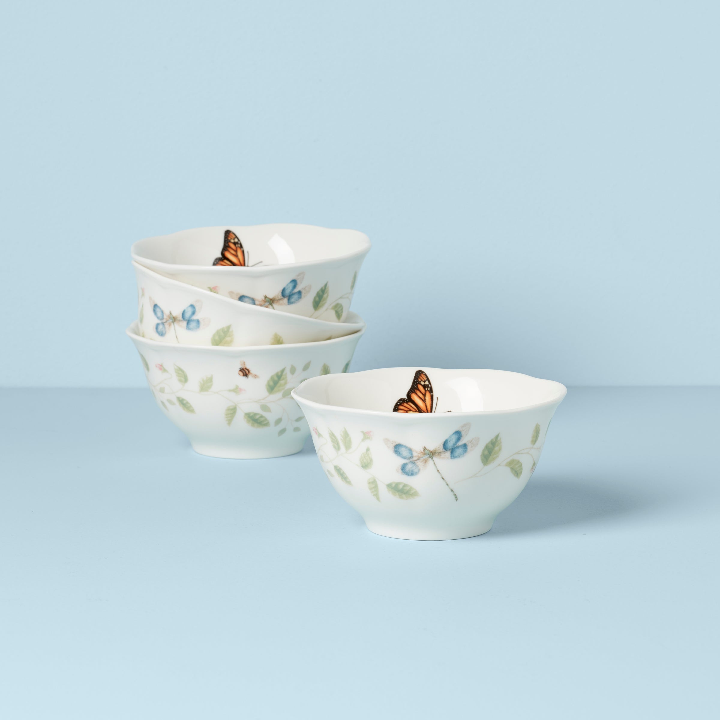 Lenox Everyday Flatware Butterfly Meadow Vines Rice Bowls, Set of 4