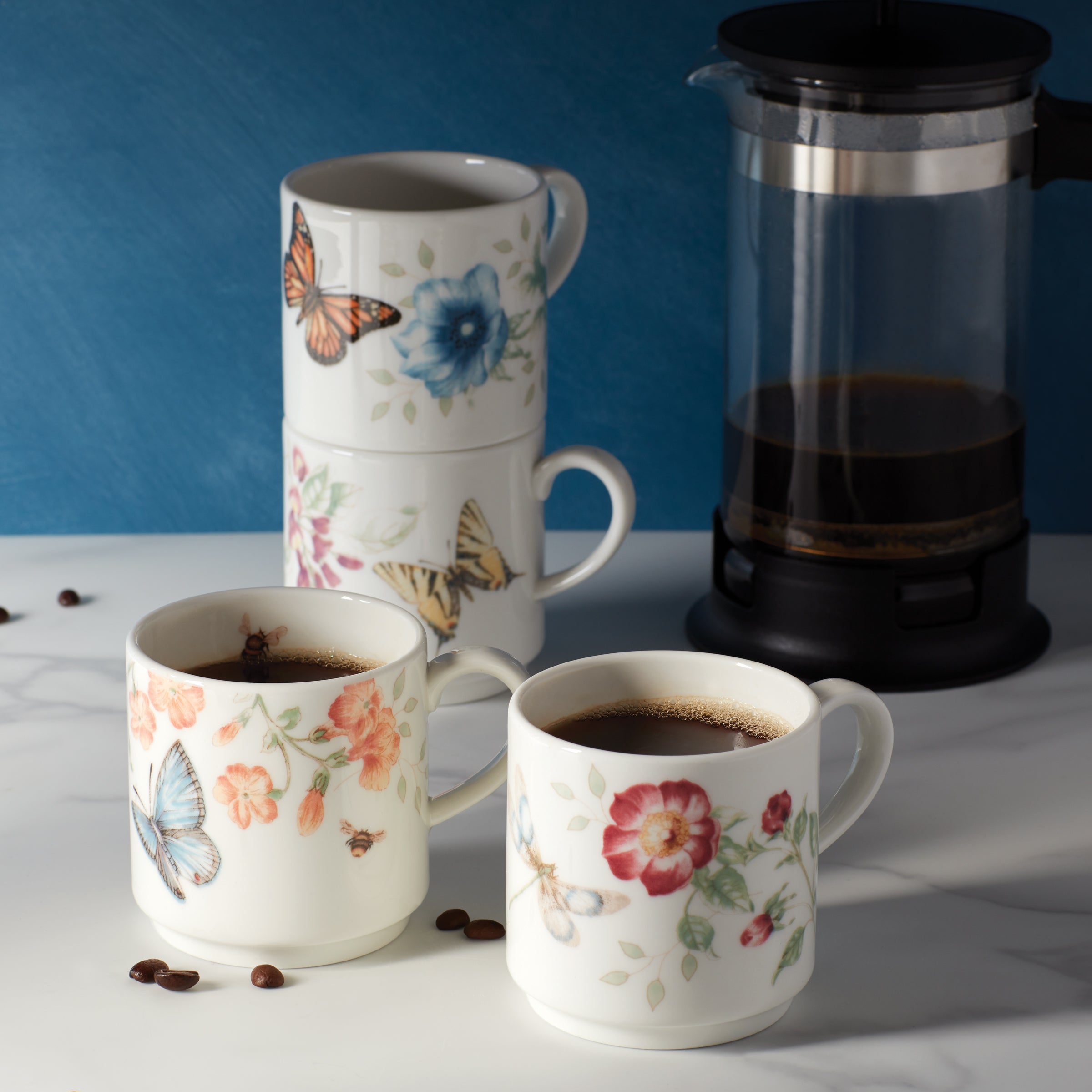 Lenox Everyday Flatware Butterfly Meadow Stacking Mugs - Set of 4 - Image 2