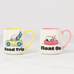 Lenox Everyday Flatware Peanuts Mugs Road Trip-Float On, Set of 2