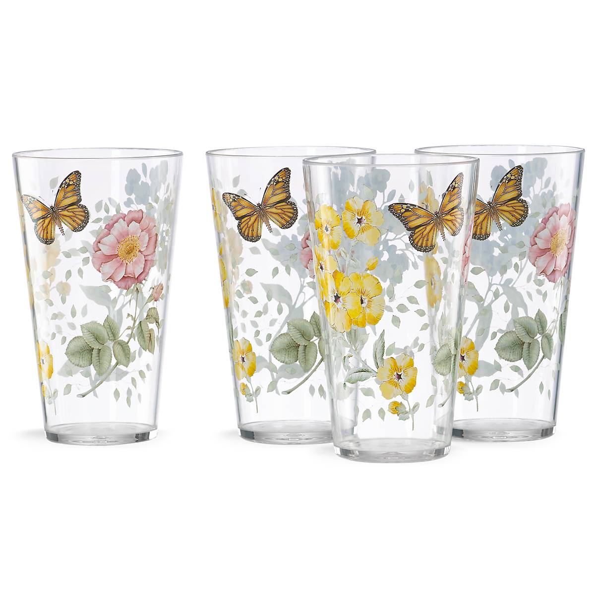 Lenox Everyday Flatware Butterfly Meadow Acrylic Highball Glasses, Set of 4 - Image 2