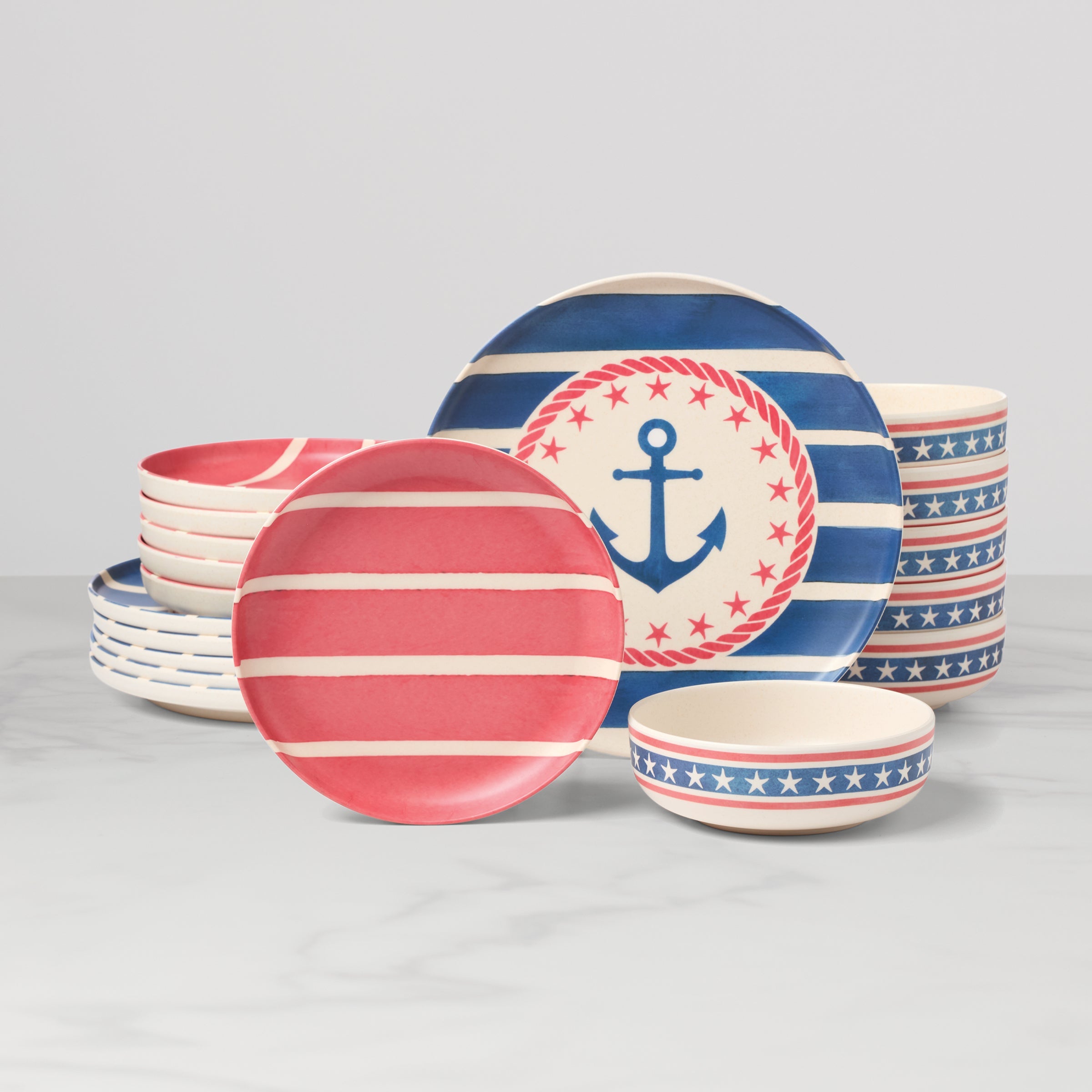 Lenox Everyday Flatware 24 Seven Melamine Aweigh We Go 18-Piece Dinnerware Set