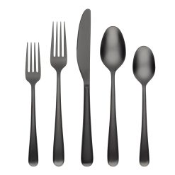 Lenox Everyday Flatware Rafael Black Satin 20-Piece Flatware Set