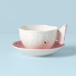 Lenox Everyday Flatware Butterfly Meadow Floral Pink Cup & Saucer