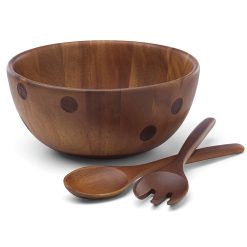 Lenox Everyday Flatware Deco Dot Salad Bowl with Servers