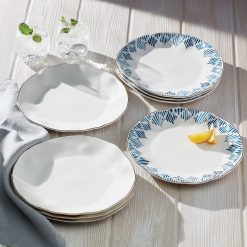 Alternative view of Lenox Everyday Flatware Blue Bay White Dinner Plates, Set of 4