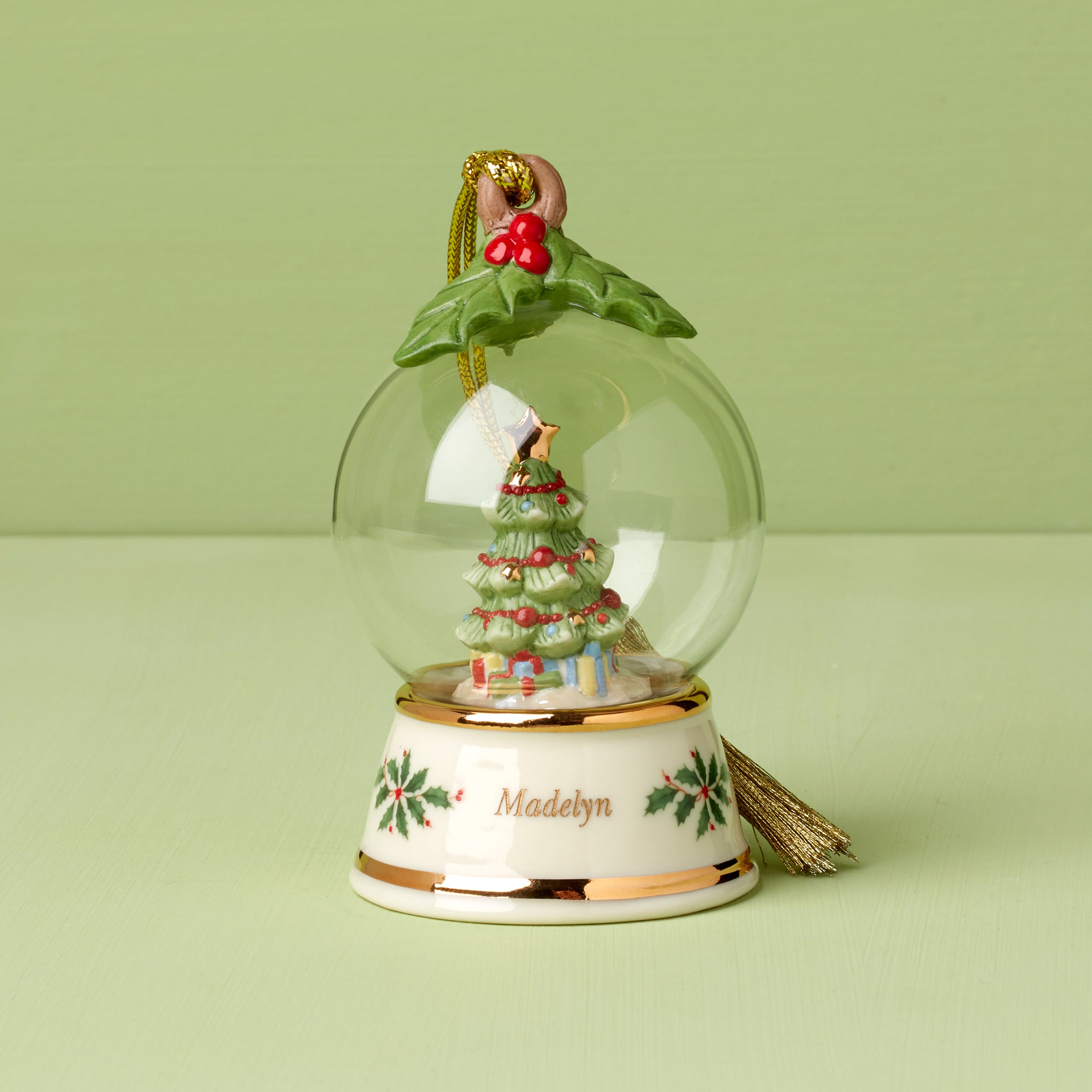 Lenox Everyday Flatware Personalized Globe Tree Ornament
