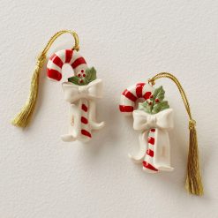 Lenox Everyday Flatware Personalized Candycane 2-Piece Ornament Set
