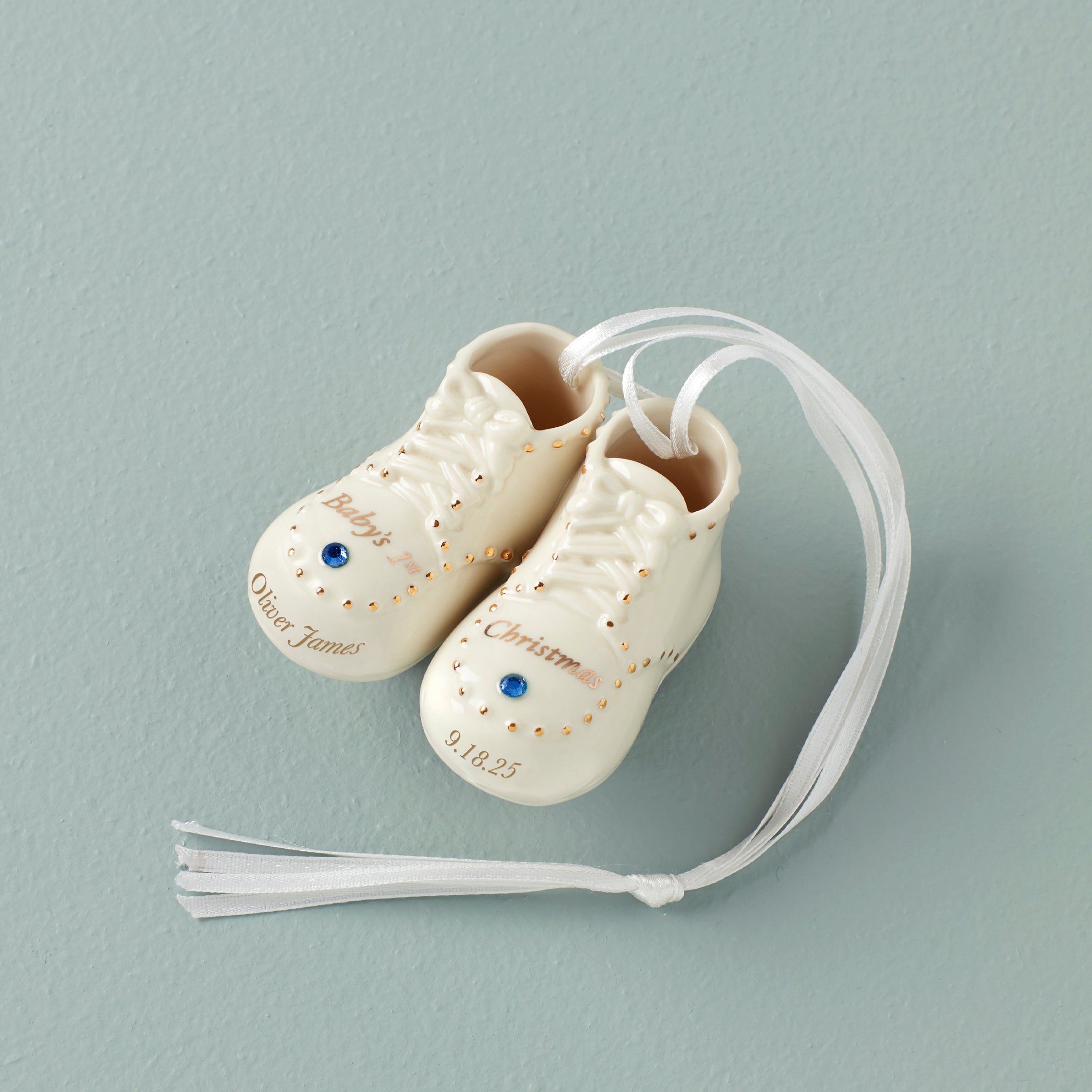 Lenox Everyday Flatware Personalized Baby's First Steps Ornament