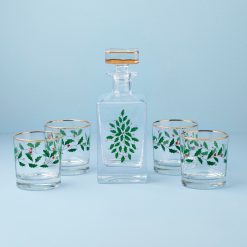 Lenox Everyday Flatware Holiday 5-Piece Decanter & Whiskey Glass Set