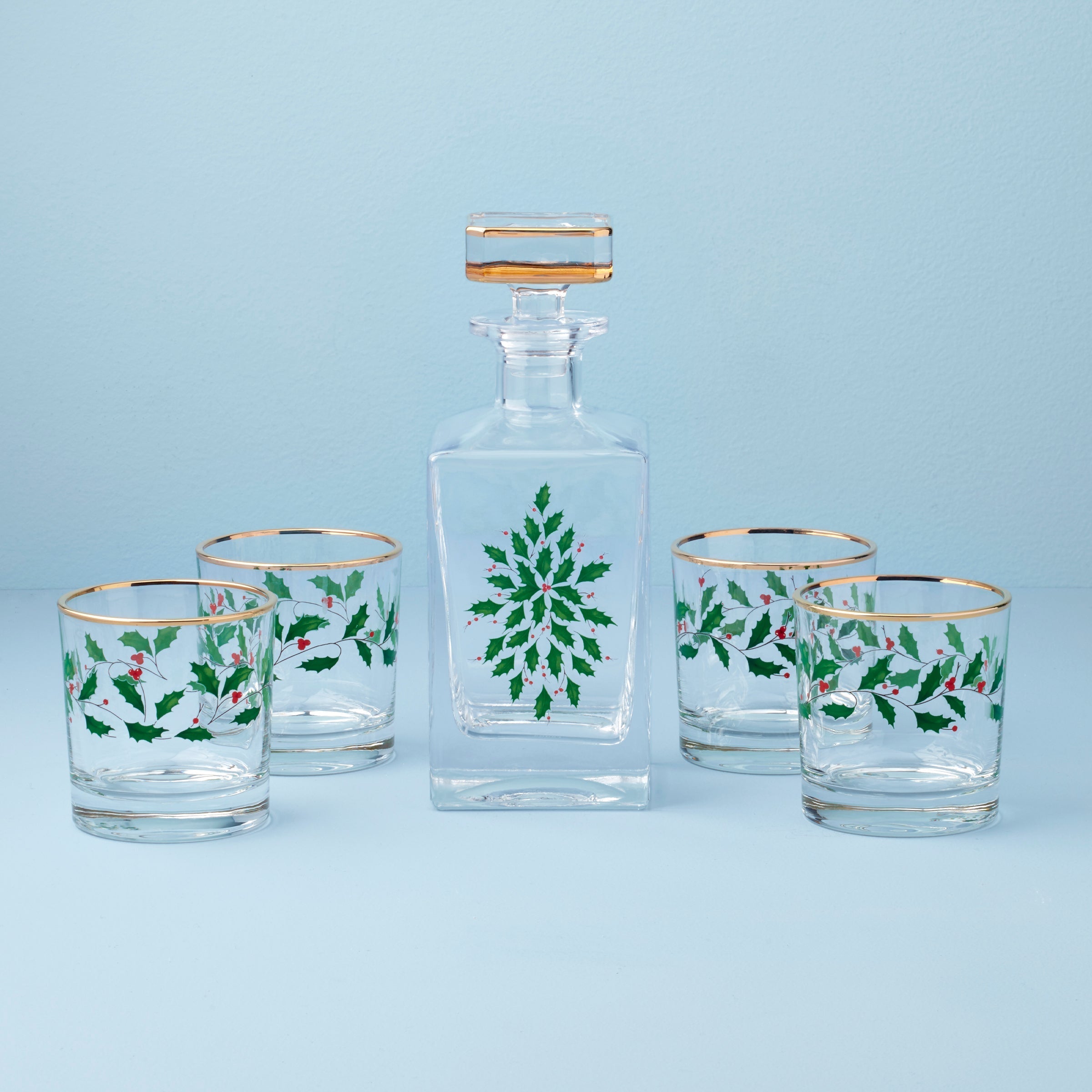 Lenox Everyday Flatware Holiday 5-Piece Decanter & Whiskey Glass Set