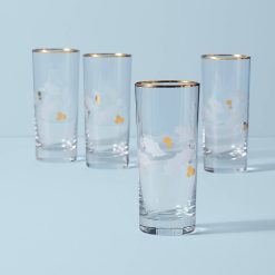 Lenox Everyday Flatware Holiday Gold Highball Glasses, Set of 4
