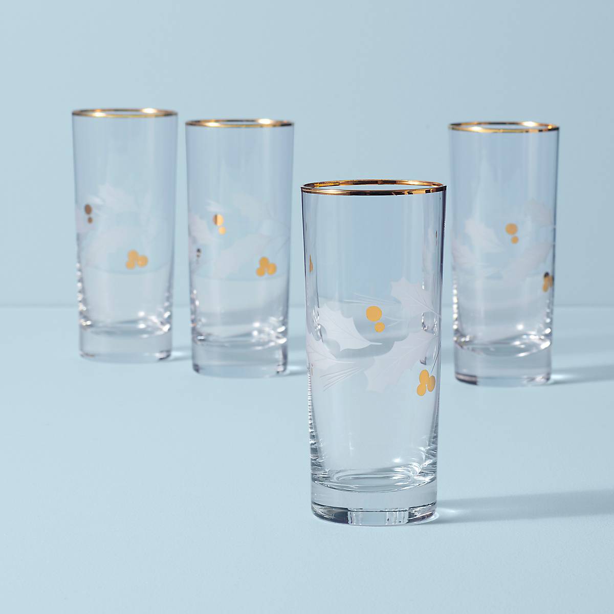 Lenox Everyday Flatware Holiday Gold Highball Glasses, Set of 4