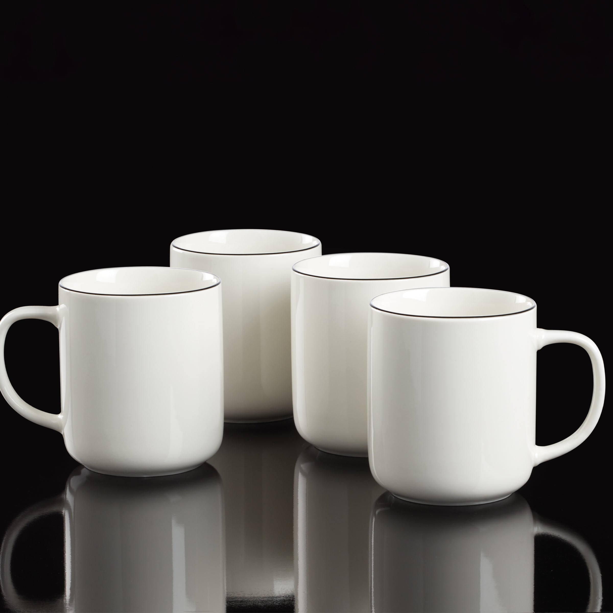 Lenox Everyday Flatware 24 Seven Black Rim Mugs, Set of 4 - Image 2