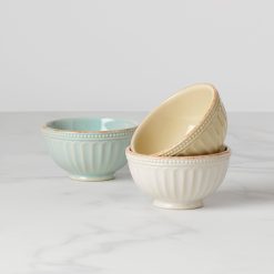 Lenox Everyday Flatware French Perle Groove Assorted Mini 3-Piece Bowl Set