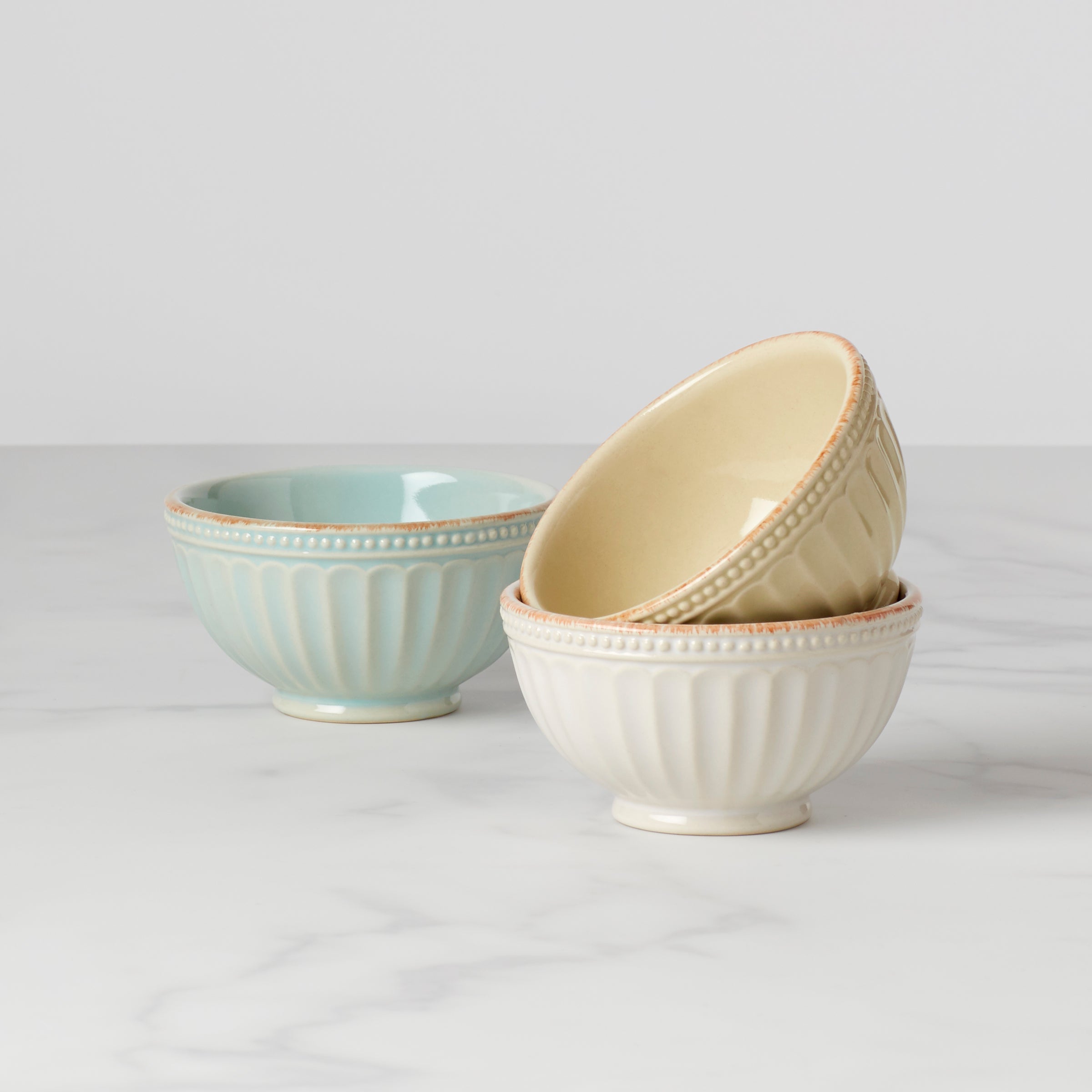 Lenox Everyday Flatware French Perle Groove Assorted Mini 3-Piece Bowl Set
