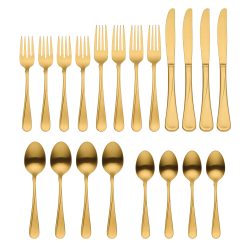 Alternative view of Lenox Everyday Flatware Flight Gold Satin 20-Piece Flatware Set