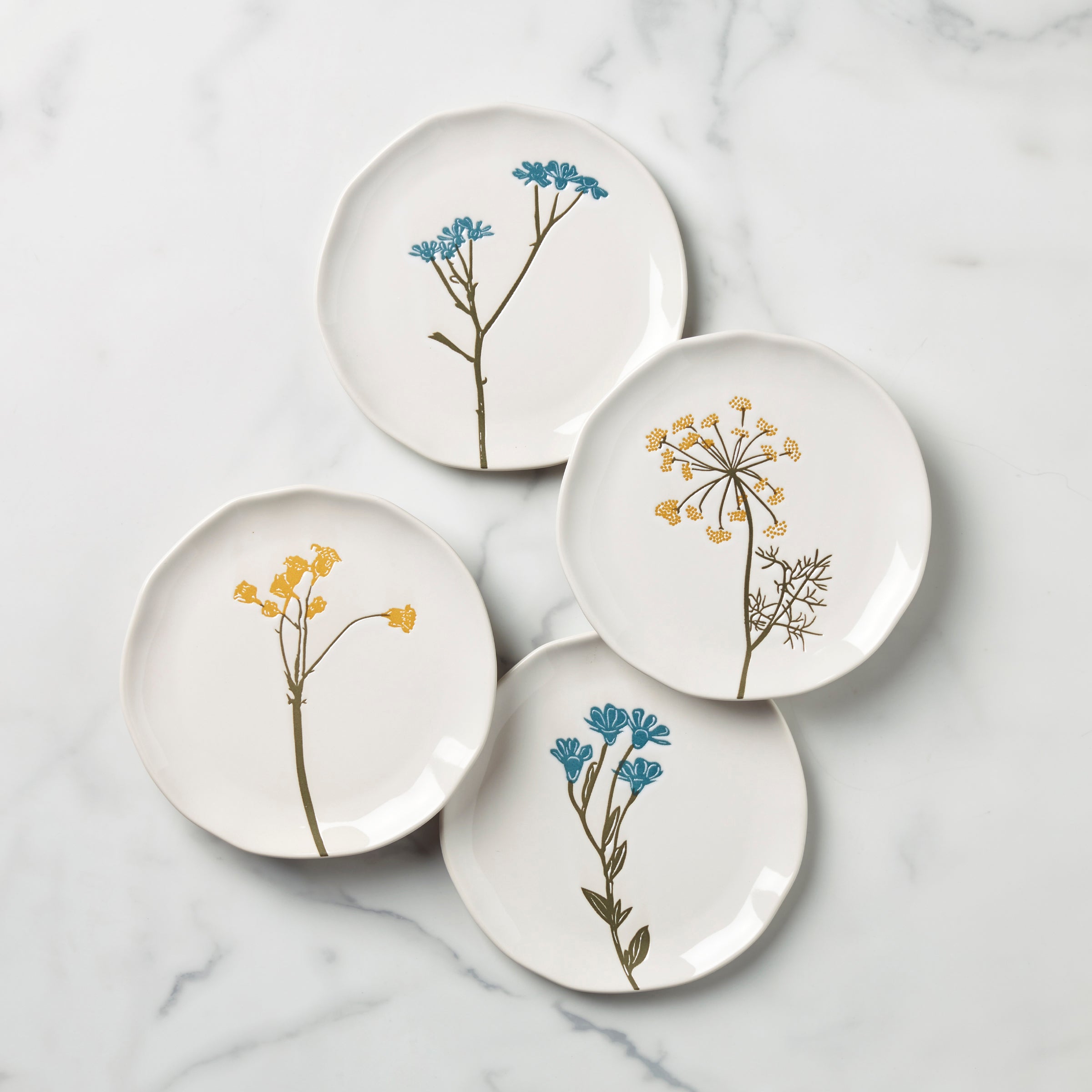 Lenox Everyday Flatware Wildflowers Tidbit Plates, Set of 4