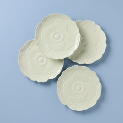 Lenox Everyday Flatware Butterfly Meadow Floral Green Accent Plates, Set of 4