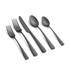 Lenox Everyday Flatware Cerys Black Satin 20-Piece Flatware Set