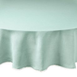 Lenox Everyday Flatware French Perle Ice Blue 70x70 Round Tablecloth