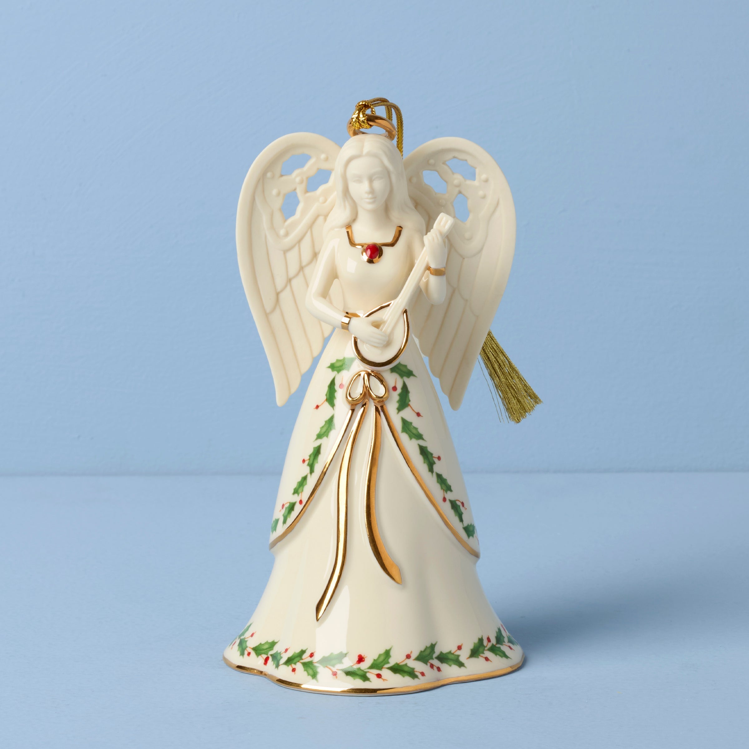 Lenox Everyday Flatware Holiday Angel Bell with Mandolin Ornament