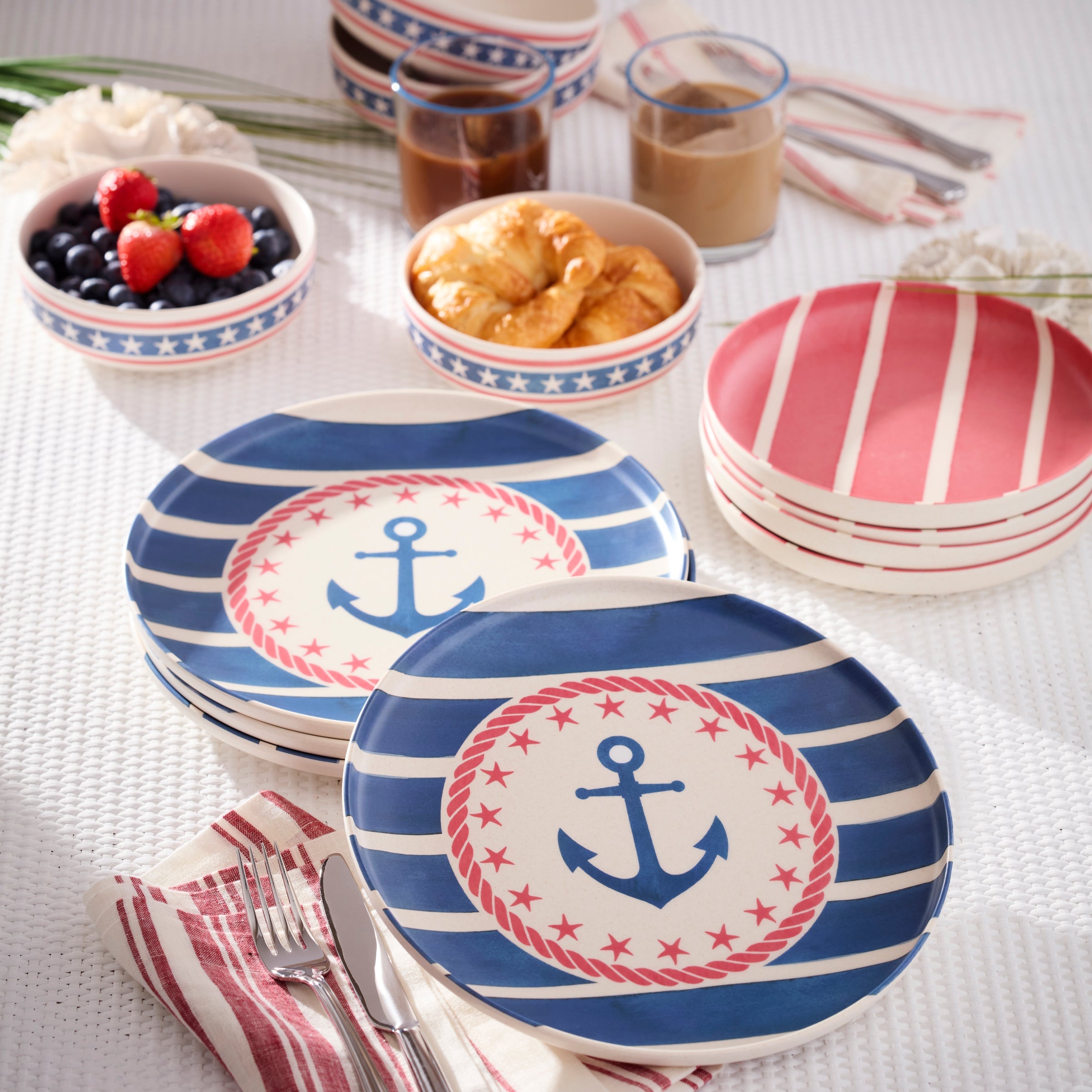 Lenox Everyday Flatware 24 Seven Melamine Aweigh We Go 18-Piece Dinnerware Set - Image 9