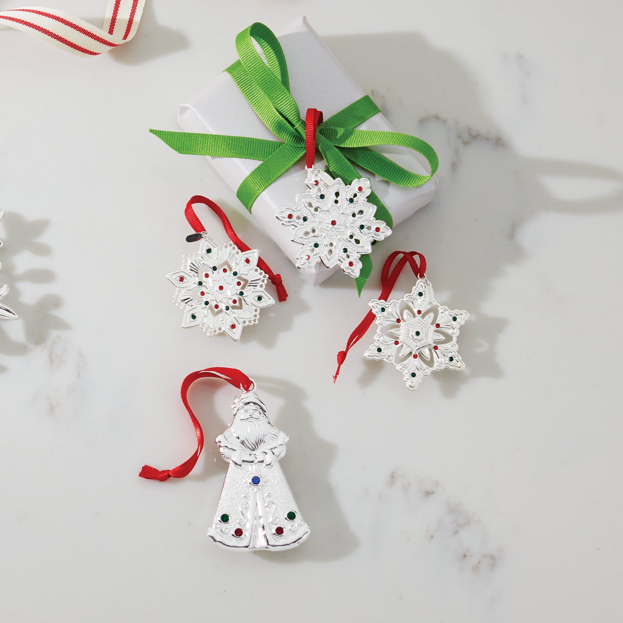 Lenox Everyday Flatware Jeweled Santa Charm Ornament - Image 2