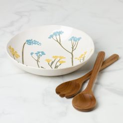 Lenox Everyday Flatware Wildflowers Salad Bowl with Servers
