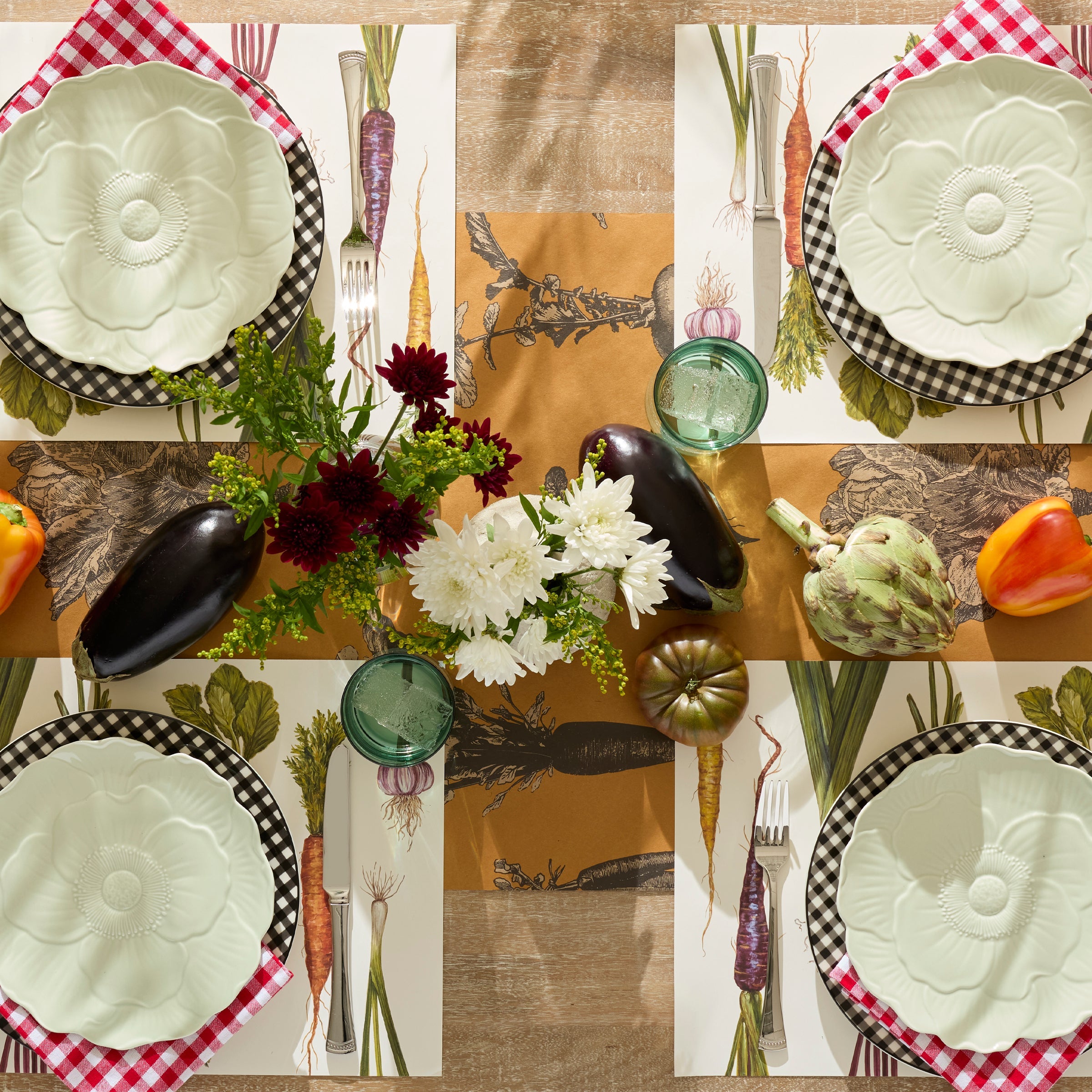 Lenox Everyday Flatware Gingham Black Dinner Plates, Set of 4 - Image 4