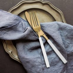 Alternative view of Lenox Everyday Flatware Marion Gold with White Enamel Handle 5-Piece Place Setting