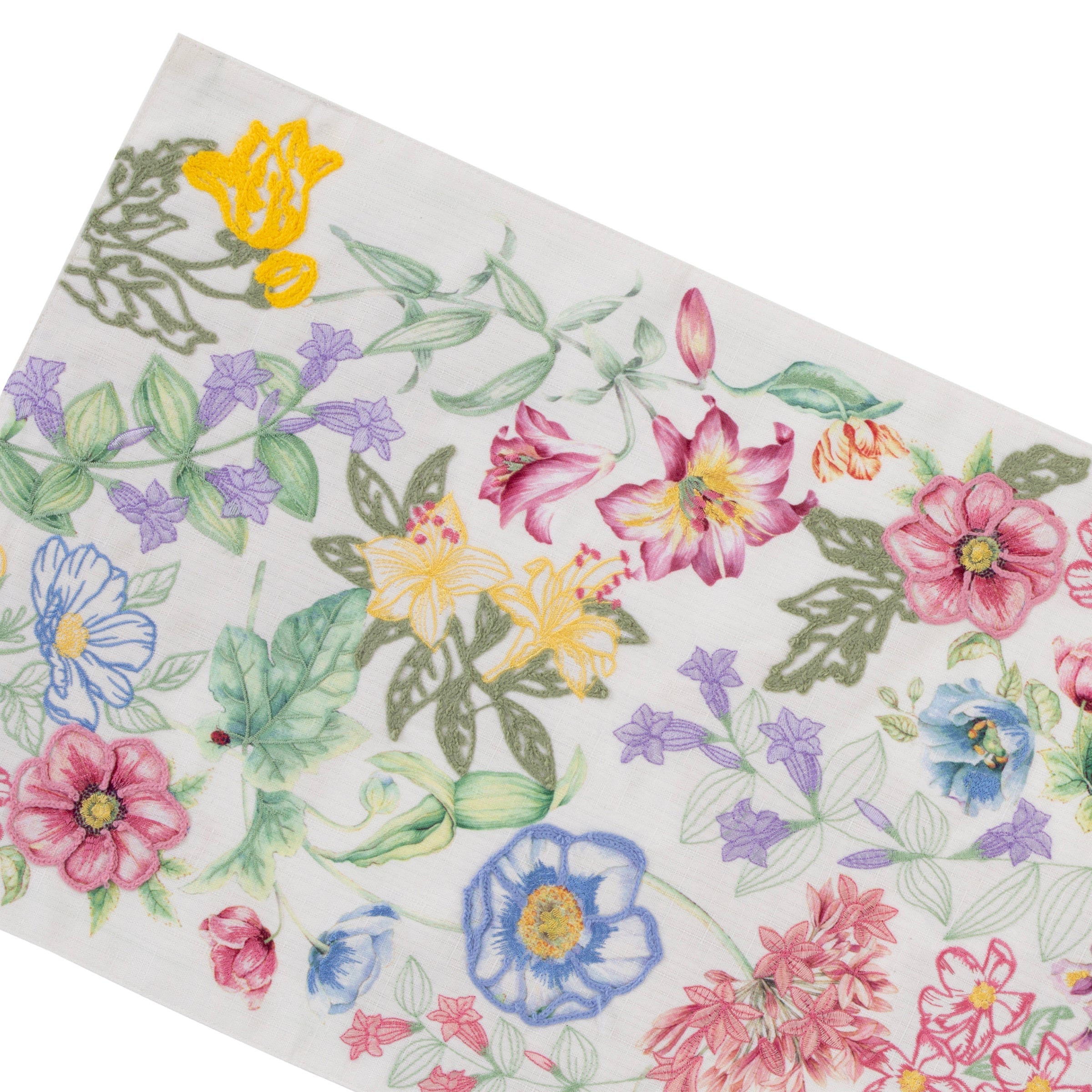 Lenox Everyday Flatware Butterfly Meadow Garden Embroidered Centerpiece Table Runner - Image 4