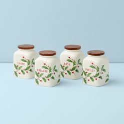 Lenox Everyday Flatware Holiday Cooking Spice Jars, Set of 4