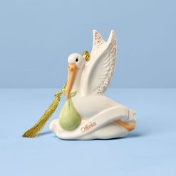 Lenox Everyday Flatware Personalized We're Expecting Stork Ornament