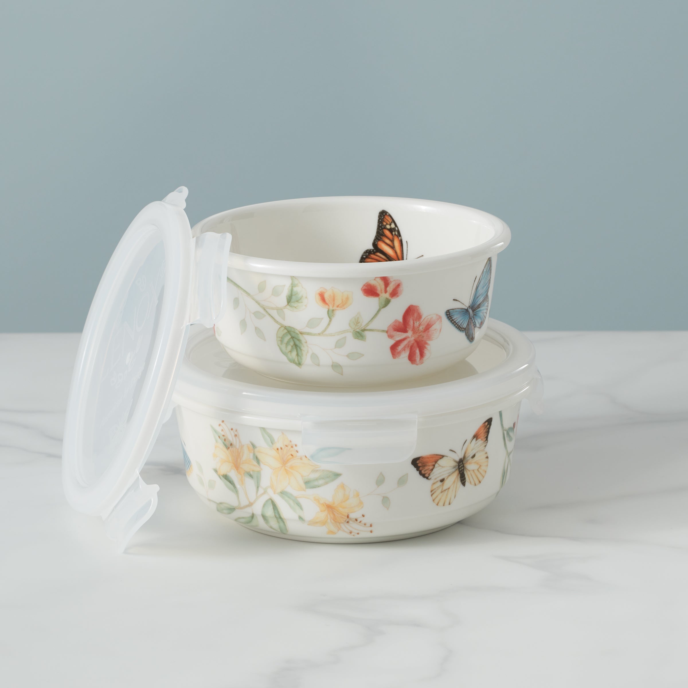 Lenox Everyday Flatware Butterfly Meadow Large Round Container - Image 3
