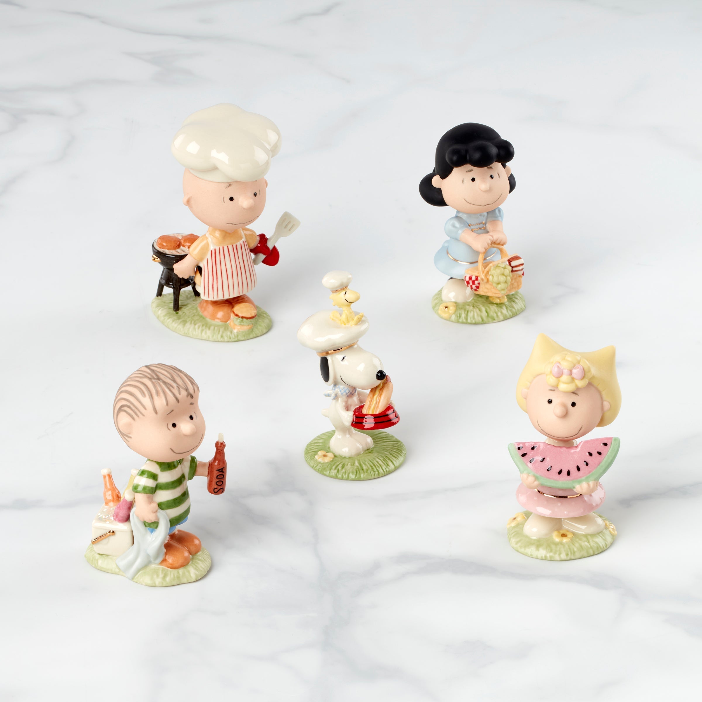 Lenox Everyday Flatware Peanuts Barbecue 5-Piece Figurine Set